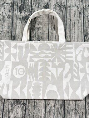 Vuori 10 Year Anniversary Tote Bag Gray White Recycled Canvas 24x14 Limited Ed